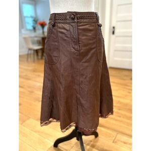 MACKAGE Brown Leather Skirt Women’s Size Small